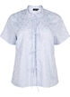 Short-sleeved jacquard blouse with ties, Light Blue, Packshot image number 0
