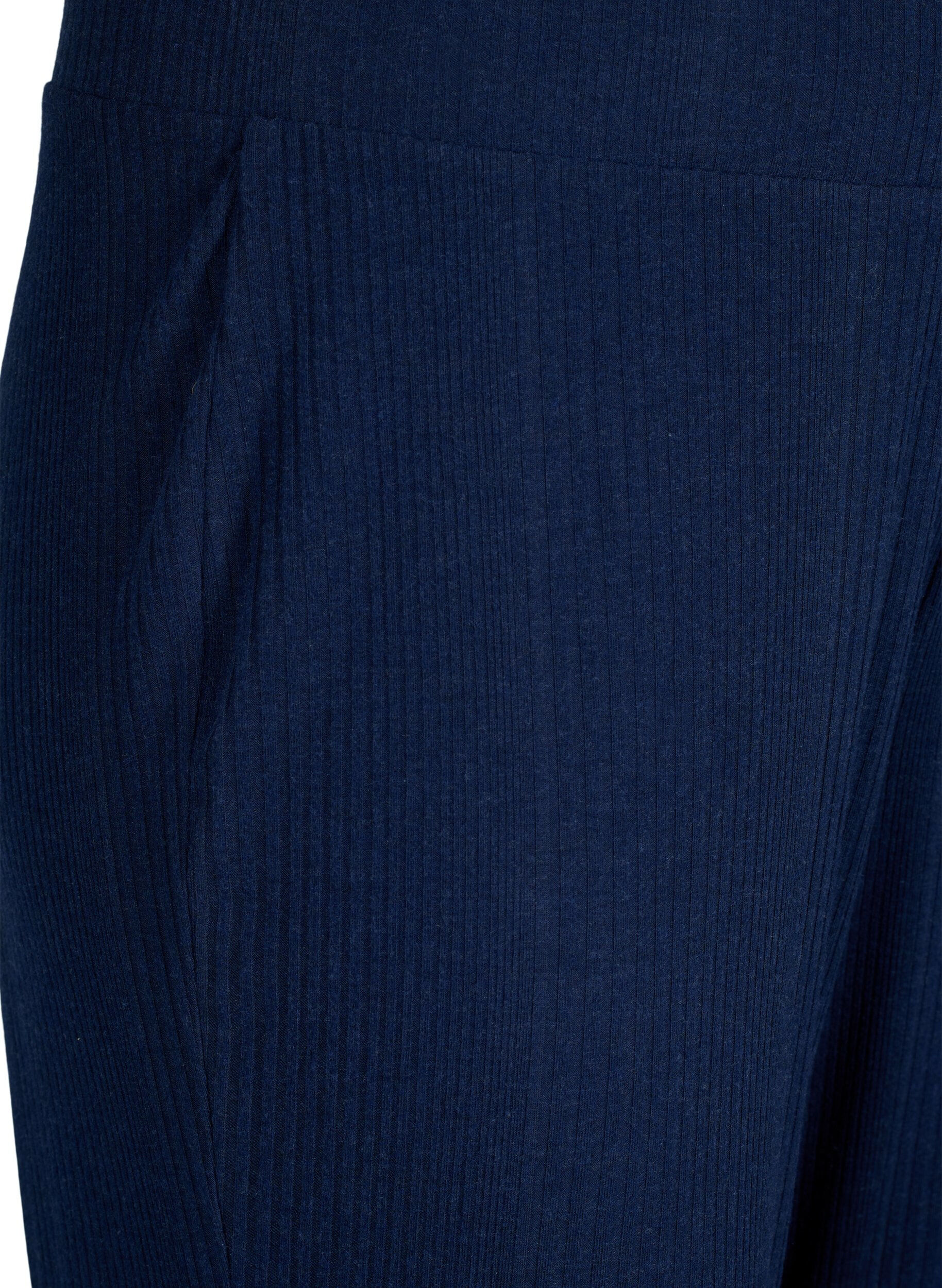 Zizzifashion Comfortable pants with striped texture, Night Sky Mel., Packshot image number 2