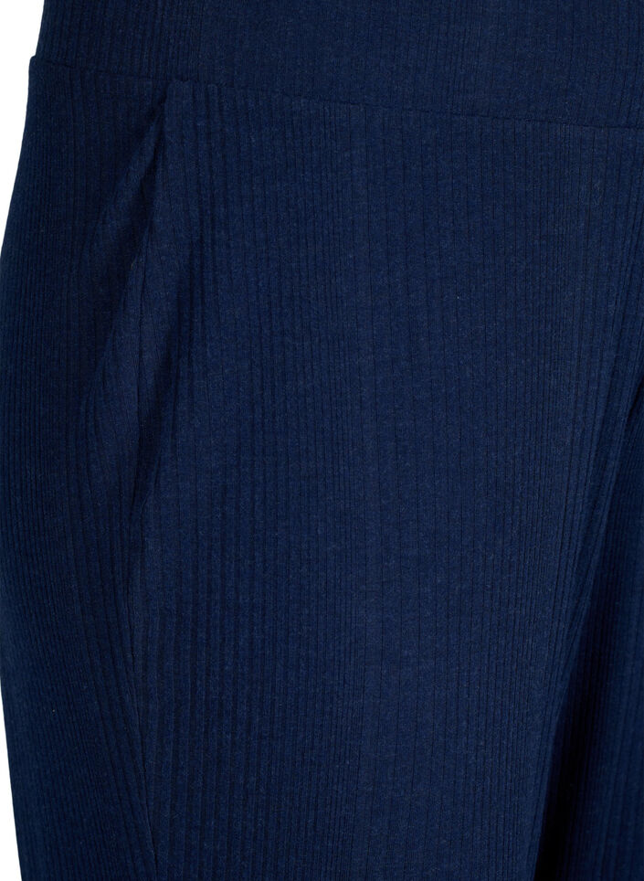 Comfortable pants with striped texture, Night Sky Mel., Packshot image number 2