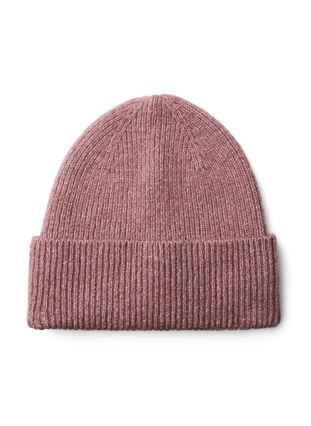 Knitted beanie with wool, Rose Taupe, Packshot image number 0