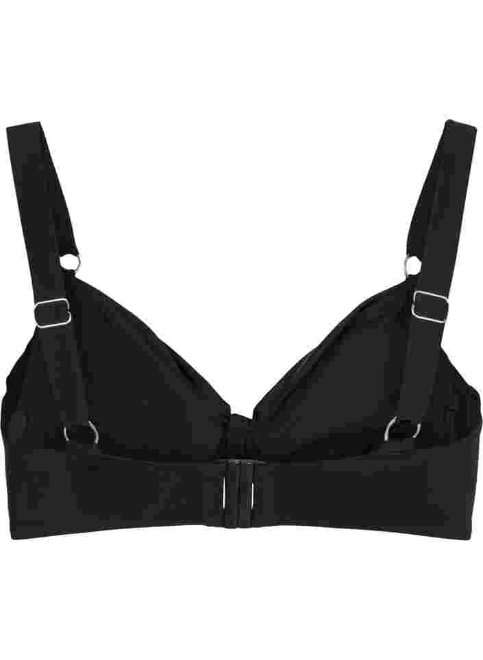 Bikini top with drape front, Black, Packshot image number 1