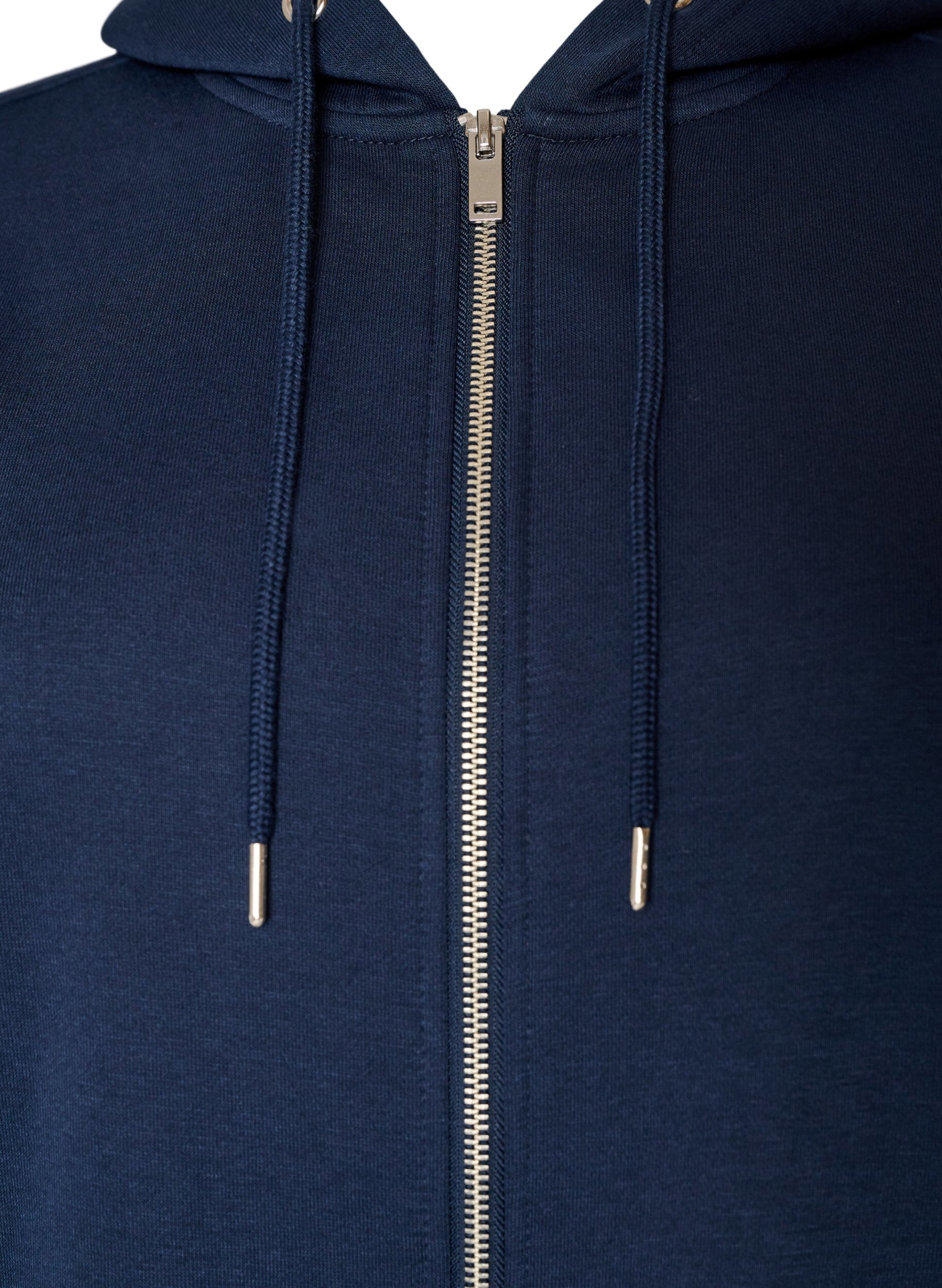 ZizzifashionLong hoodie with zip and pockets, Blue, Packshot image number 2