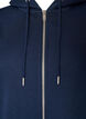 Long hoodie with zip and pockets, Blue, Packshot image number 2