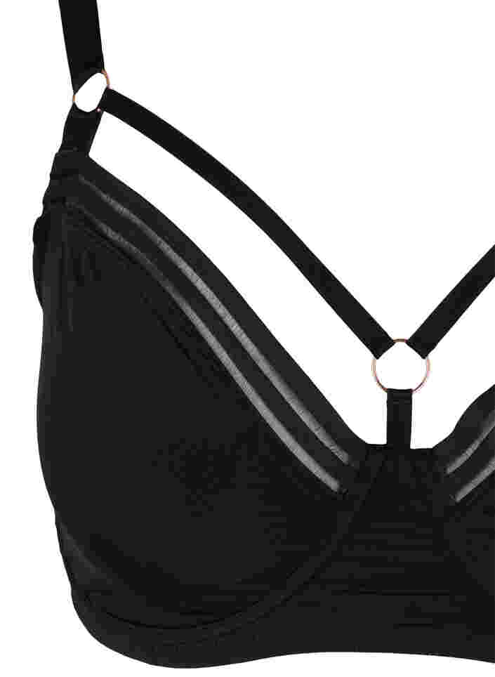 Figa underwired bra with string details, Black, Packshot image number 2