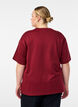 T-shirt with rhinestones and round neck, Dark Bordeaux, Model image number 2