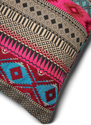 Jacquard patterned cushion cover, Pink/Blue, Packshot image number 2