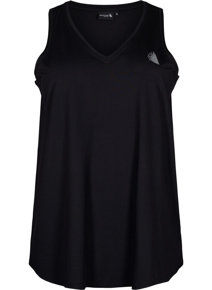 V-neck training top, Black, Packshot image number 0