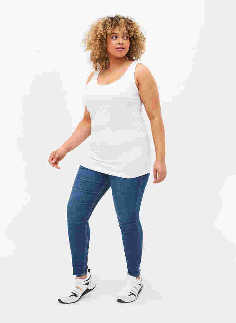 Cotton basic top, Bright White, Model image number 2