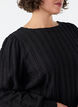 Textured jersey blouse with a balloon silhouette, Black, Model image number 3