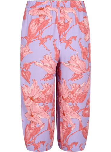 Loose culotte trousers in viscose, Lavender Flower, Packshot image number 1
