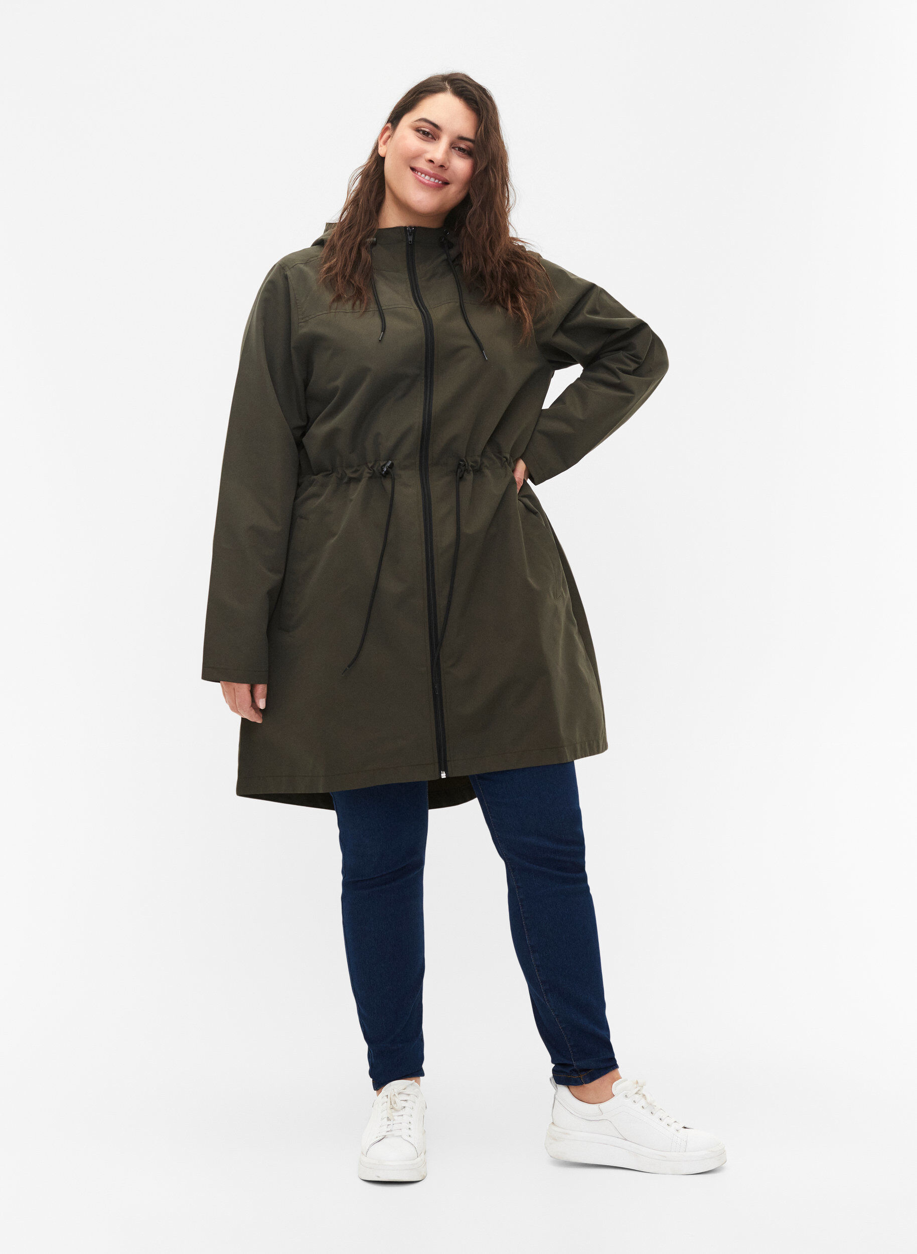 Zizzifashion FLASH - Water-repellent parka with hood, Black Ink, Model image number 2