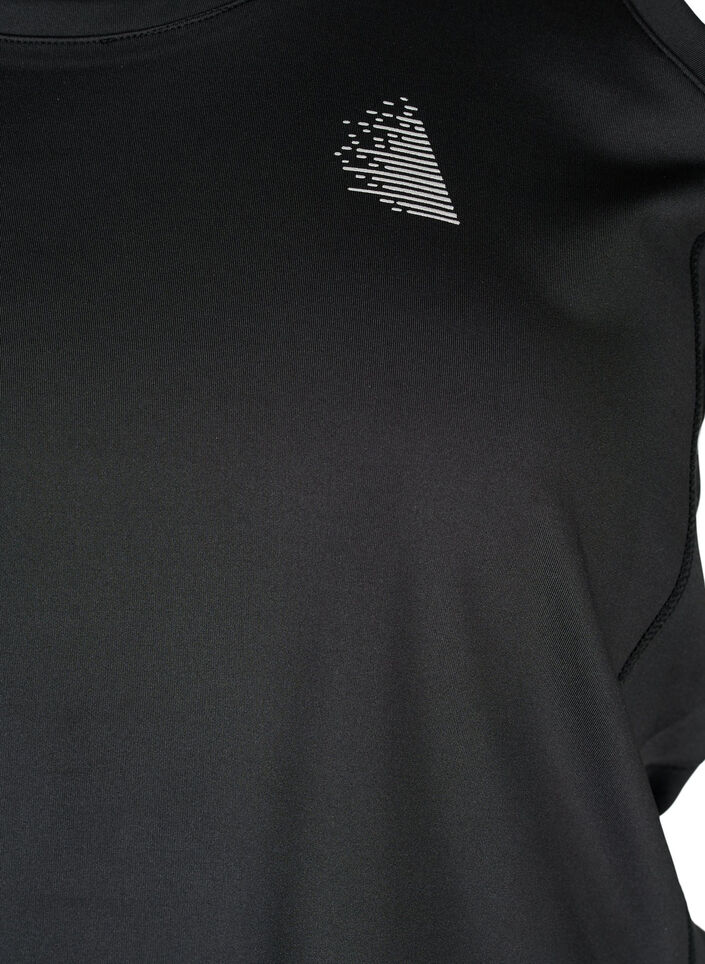 Sports top with racer back and mesh, Black, Packshot image number 2