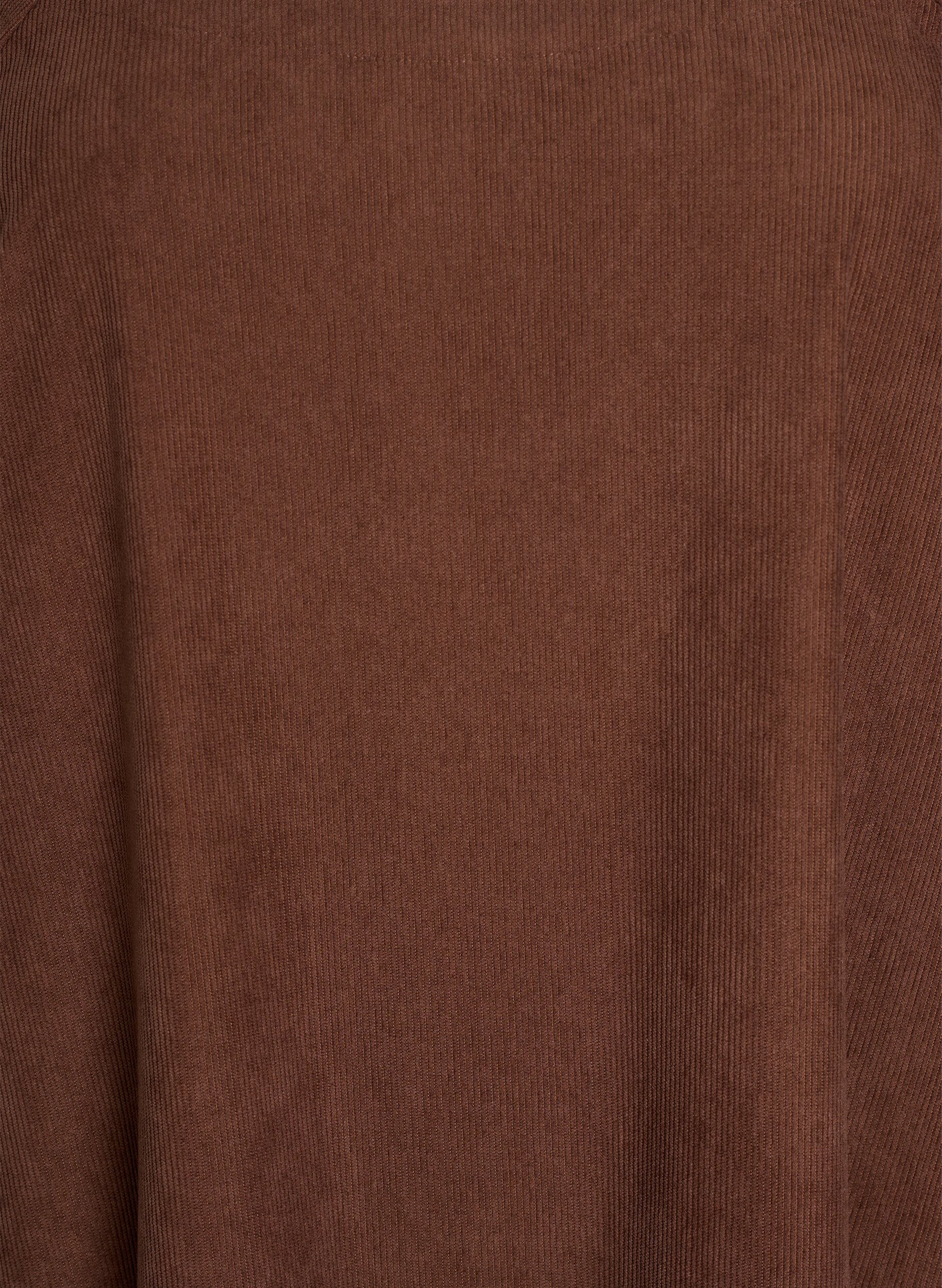 Zizzifashion Short corduroy dress with square neckline, Brown, Packshot image number 2