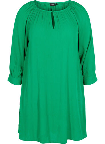 Viscose tunic with 3/4 sleeves, Jolly Green, Packshot image number 0