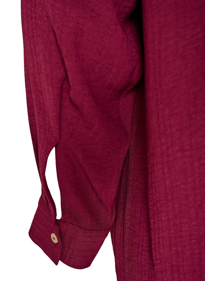 Long shirt with a light texture, Red, Packshot image number 3
