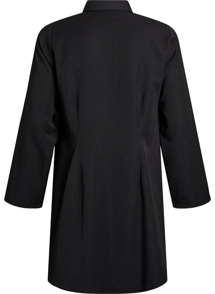 Short A-line dress with long sleeves, Black, Packshot image number 1