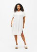 Long shirt in cotton blend with linen, White, Model image number 0