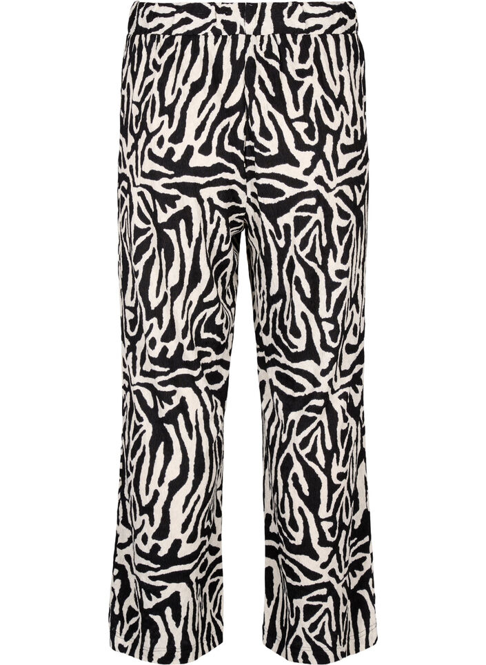 Trousers with zebra print, Black, Packshot image number 1