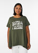 T-shirt with a round neck and A-line shape, Green, Model image number 0