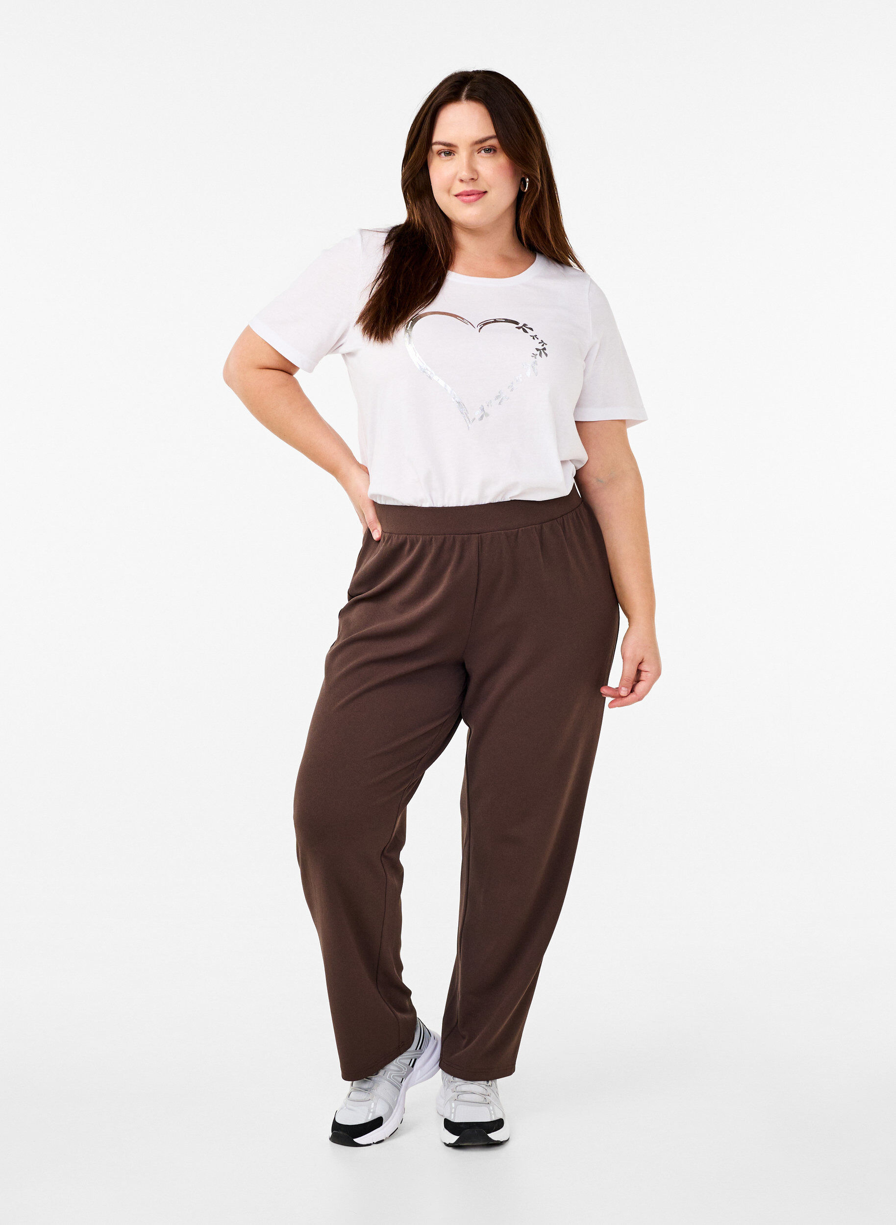 Zizzifashion FLASH - Straight fit trousers, Brown, Model image number 0