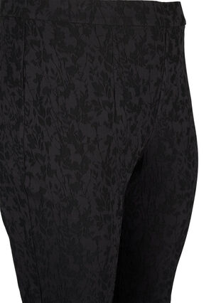 Trousers in viscose with tone-on-tone pattern, Black, Packshot image number 2