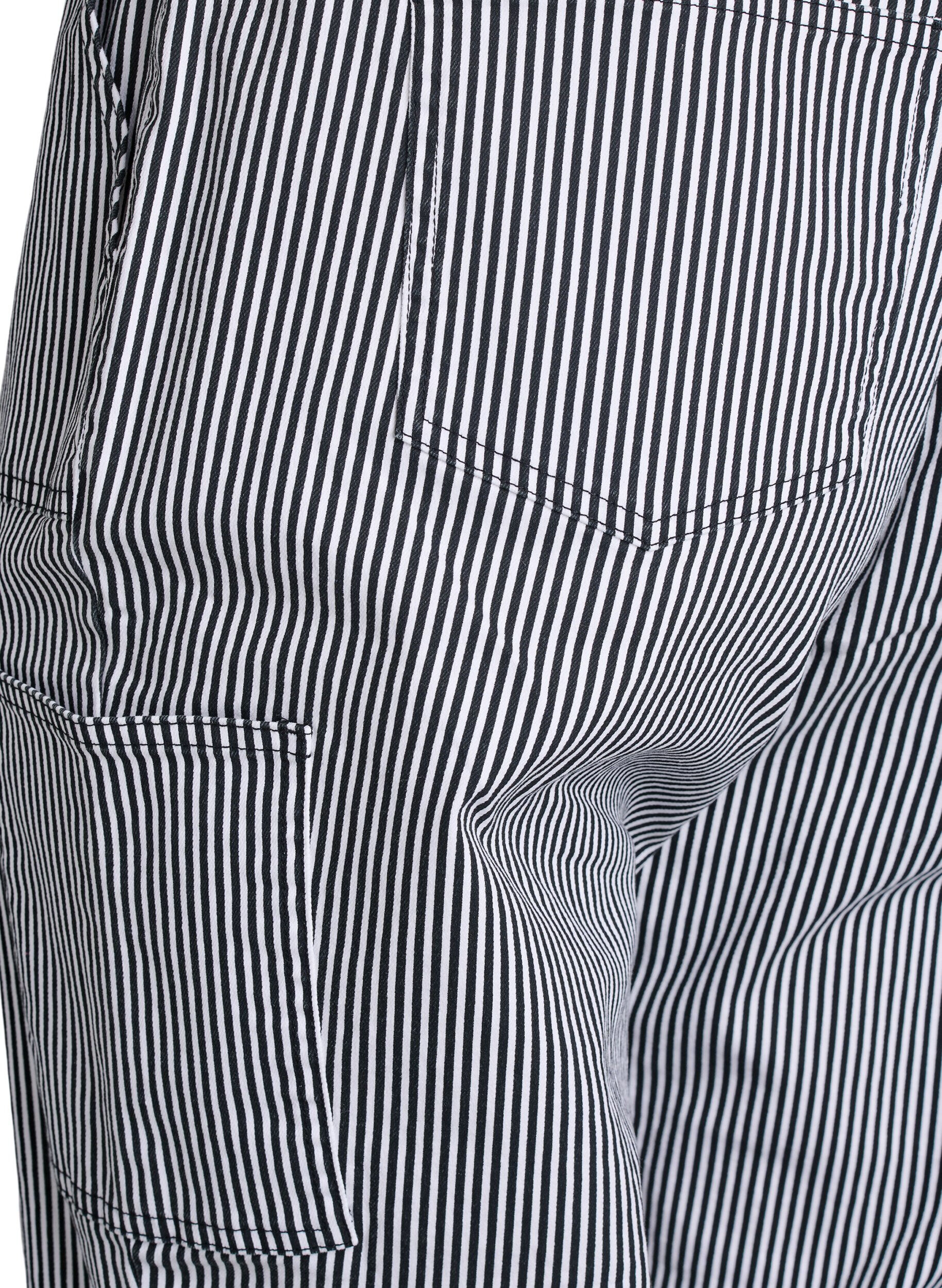 Zizzifashion High-waisted striped cargo jeans, Black, Packshot image number 3