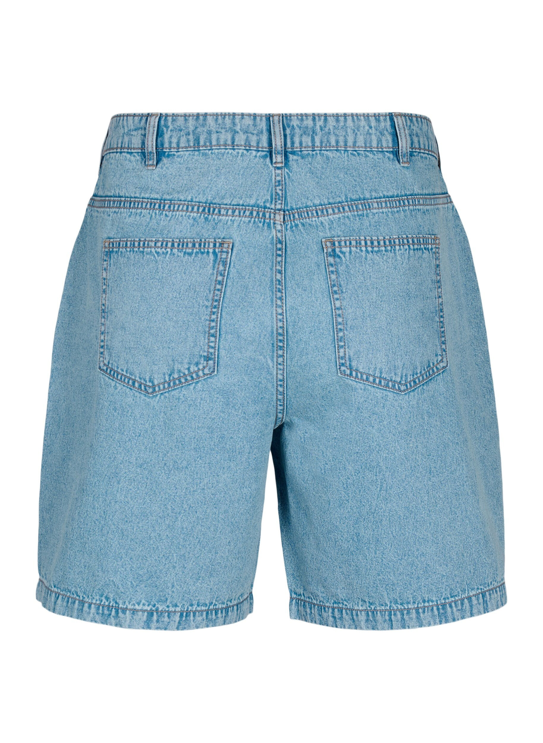 Zizzifashion High waist denim shorts, Light Blue Denim, Packshot image number 1