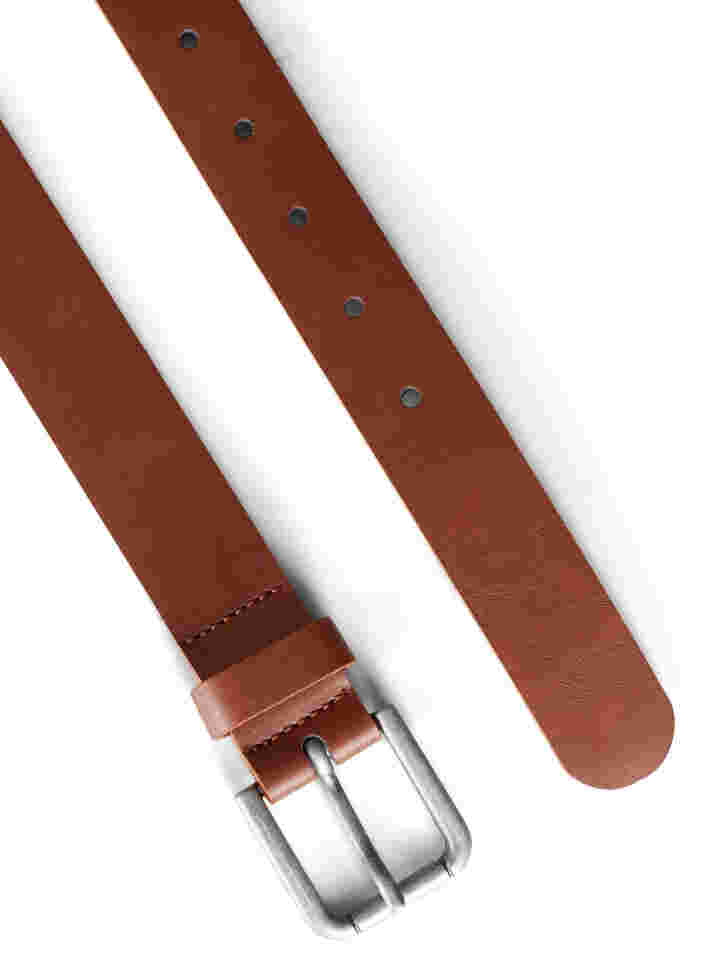 Brown belt in synthetic leather, Brown, Packshot image number 1