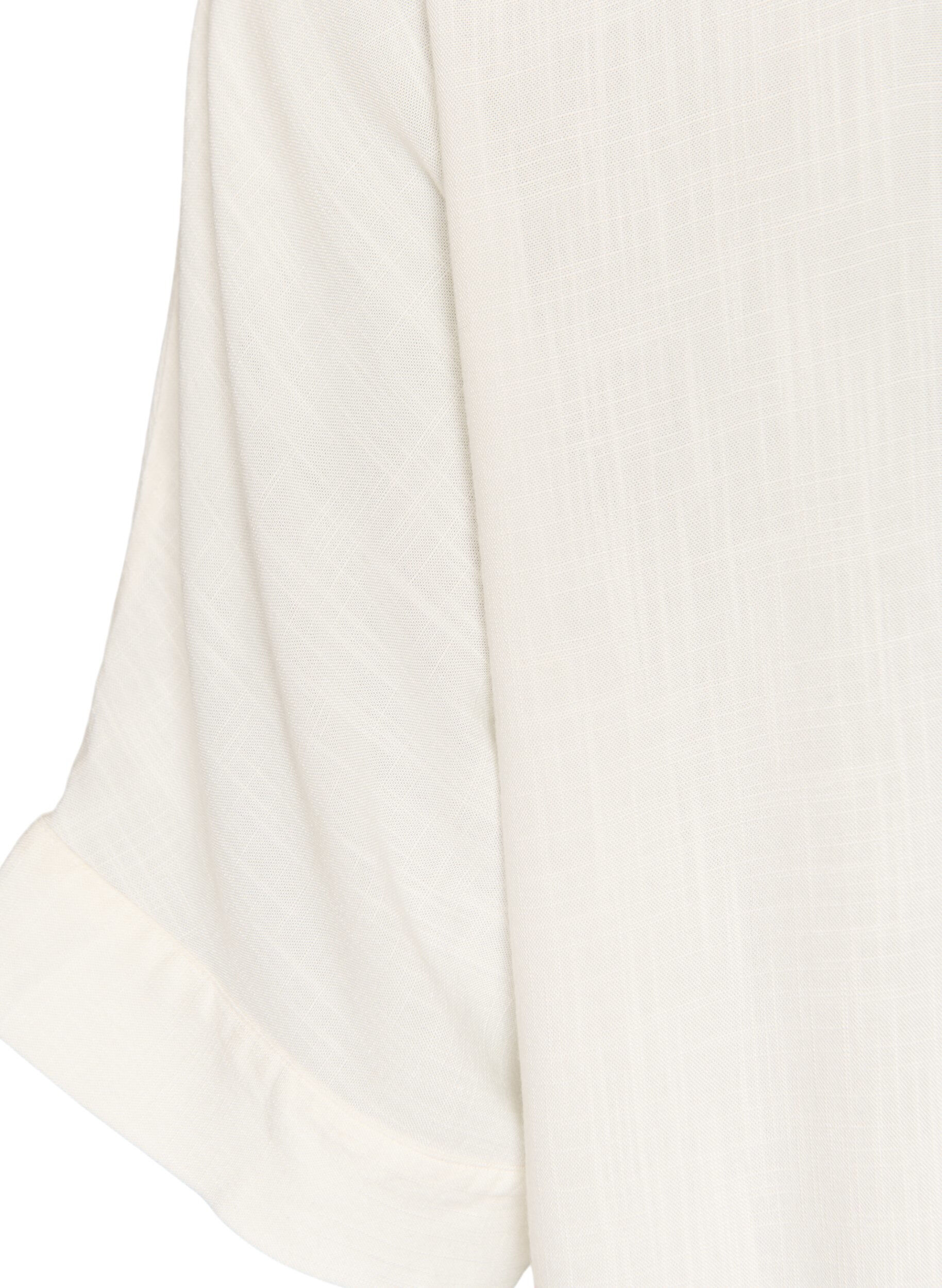 ZizzifashionViscose blouse with crochet trim and buttons, Vanilla, Packshot image number 3