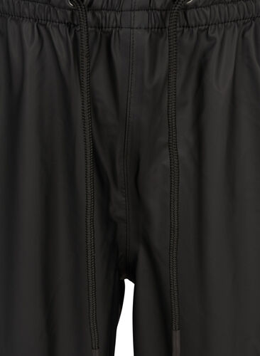 Rain trousers with elastic and drawstring, Black, Packshot image number 2
