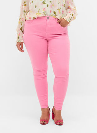 High waisted Amy jeans with super slim fit, Rosebloom, Model image number 1