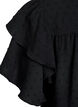 Short dress with ruffle sleeves and dotted texture, Black, Packshot image number 3