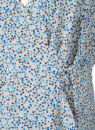 Dotted viscose wrap dress, Blue Dot AOP, Packshot image number 2