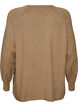 Knitted blouse with round neck and knitted pattern, Beige, Packshot image number 1
