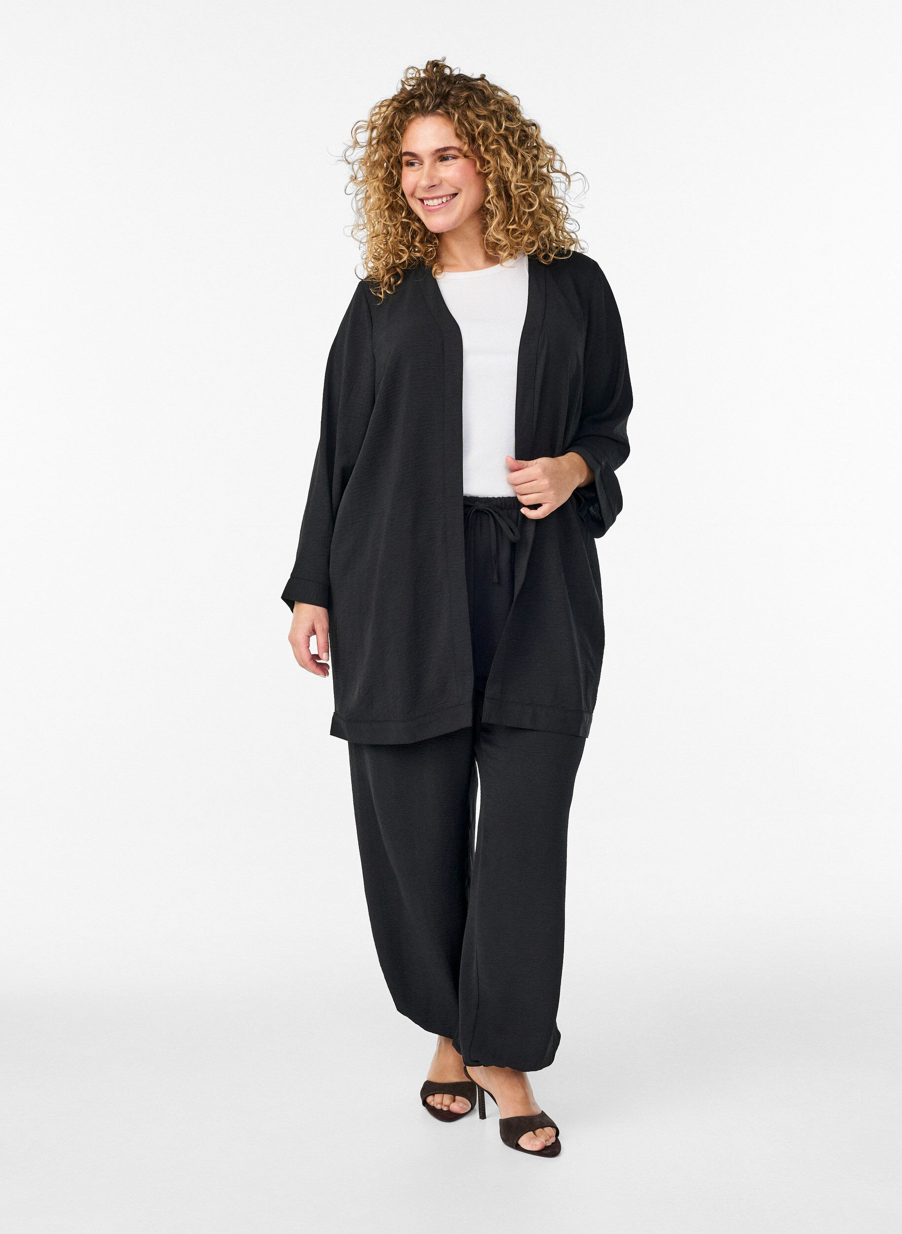 ZizzifashionHigh-waisted balloon trousers, Black, Model image number 0