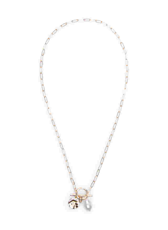 Necklace with pendant, Gold + MOP, Packshot image number 1