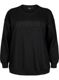 Sweatshirt with embroidered text, Black Copenhagen , Packshot