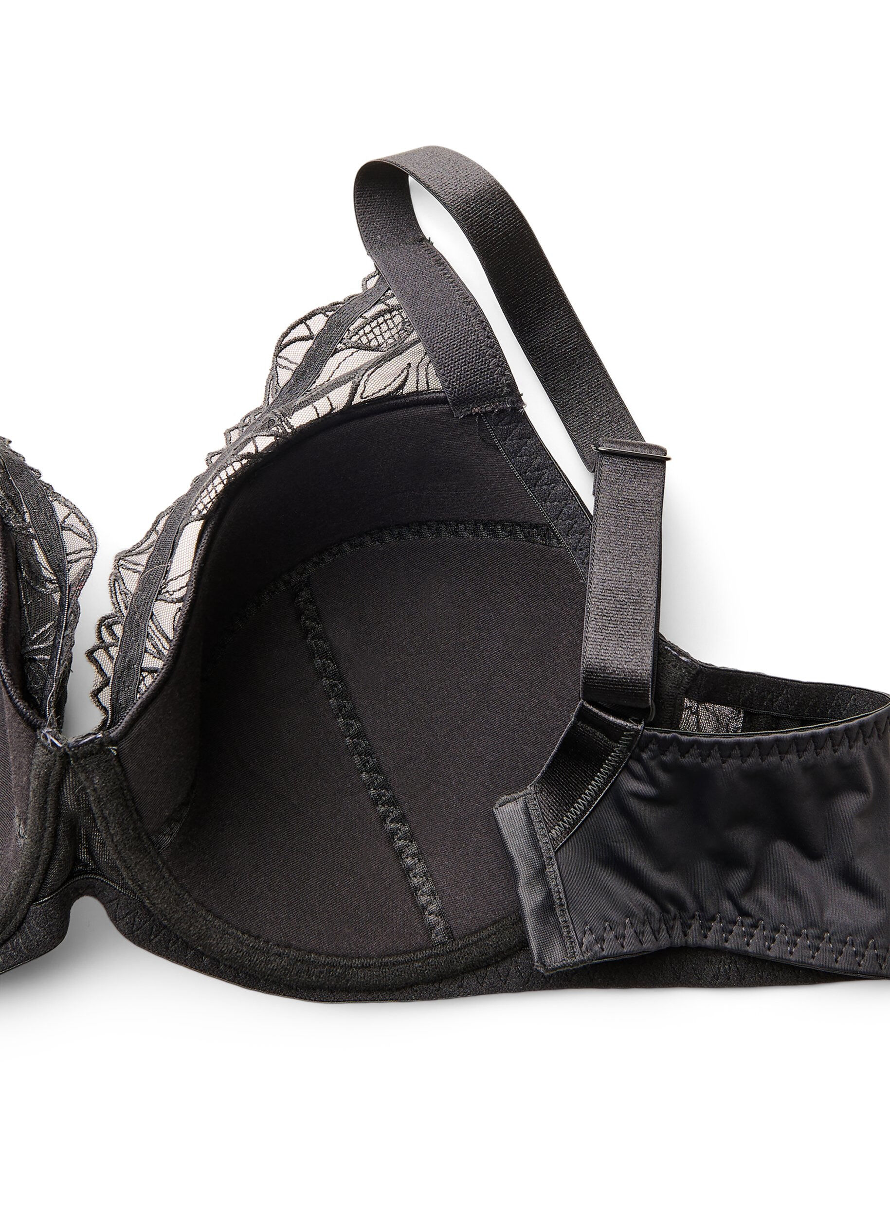 ZizzifashionPadded lace bra with underwire, Black, Packshot image number 3