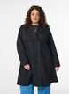 A-line spring coat with double-breasted fastening, Black, Model image number 0