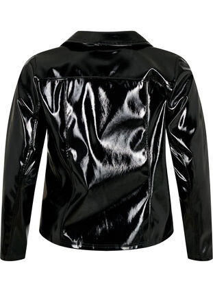 Wet look bikerjacket, Black, Packshot image number 1