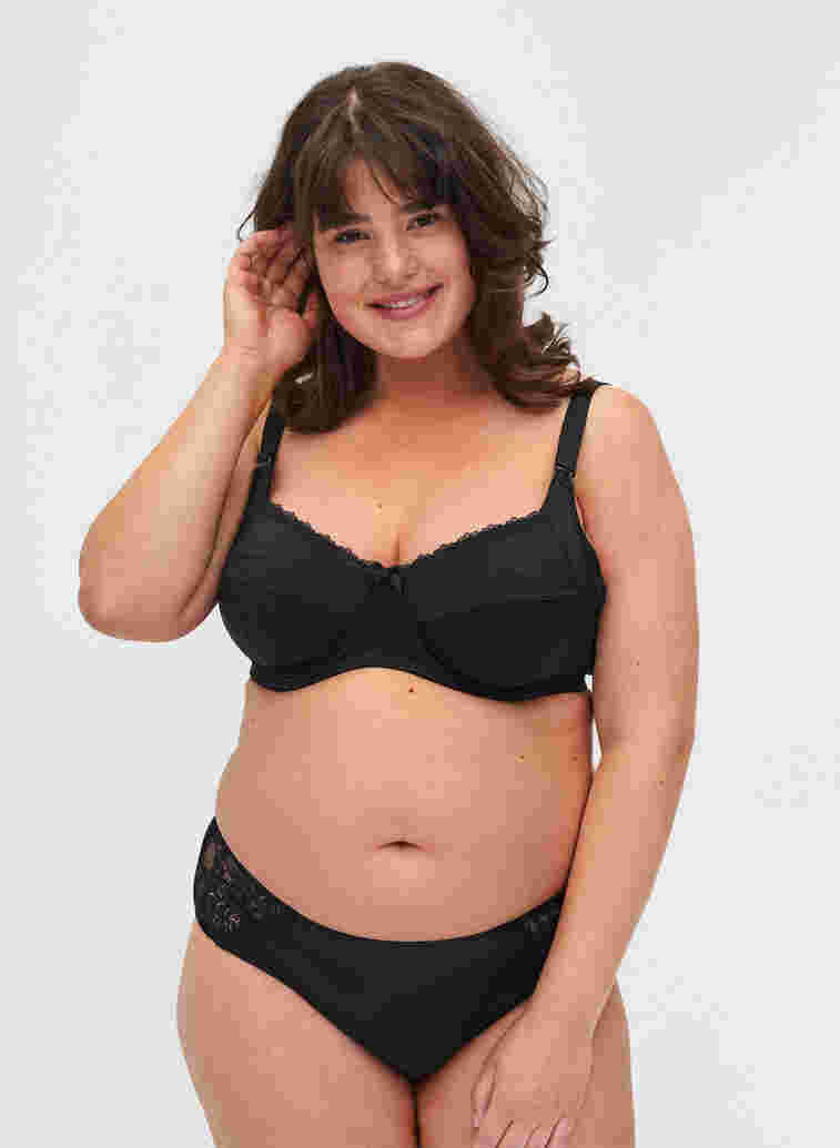 Figa nursing bra with underwire, Black, Model image number 3