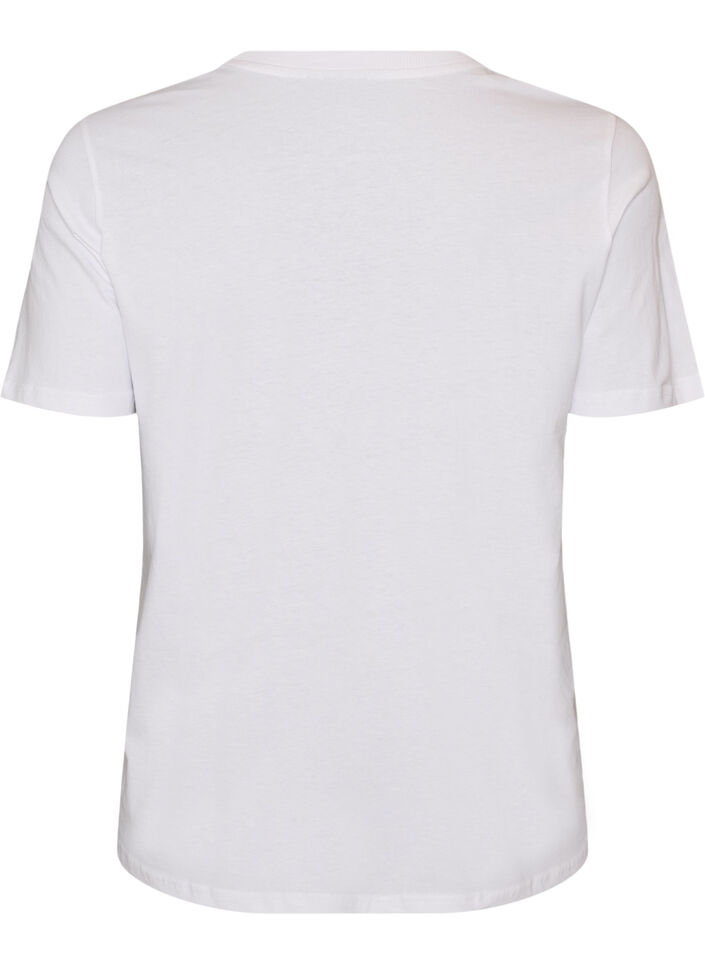 Cotton T-shirt with print, White, Packshot image number 1