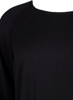 Knitted blouse with Raglan sleeves, Black, Packshot image number 2