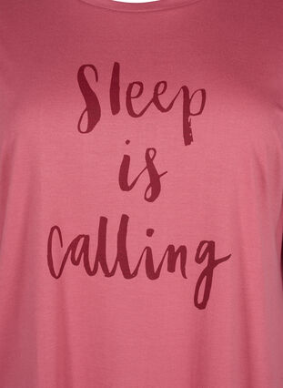 Short sleeve nightgown with text print, Slate Rose Sleep, Packshot image number 2