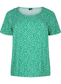 FLASH - Short sleeve viscose blouse with print