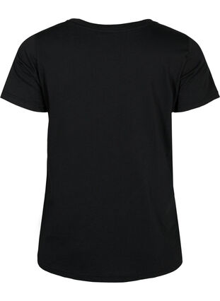 T-shirt in cotton with print, Black COLOR, Packshot image number 1