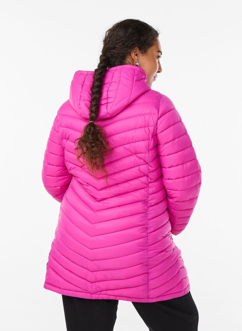 Lightweight jacket with pockets and a detachable hood, Rose, Model image number 2