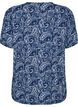 Patterned blouse with short sleeves, Blue, Packshot image number 1