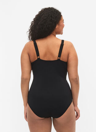 Swimsuit with underwire and adjustable straps, Black Leopard, Model image number 1