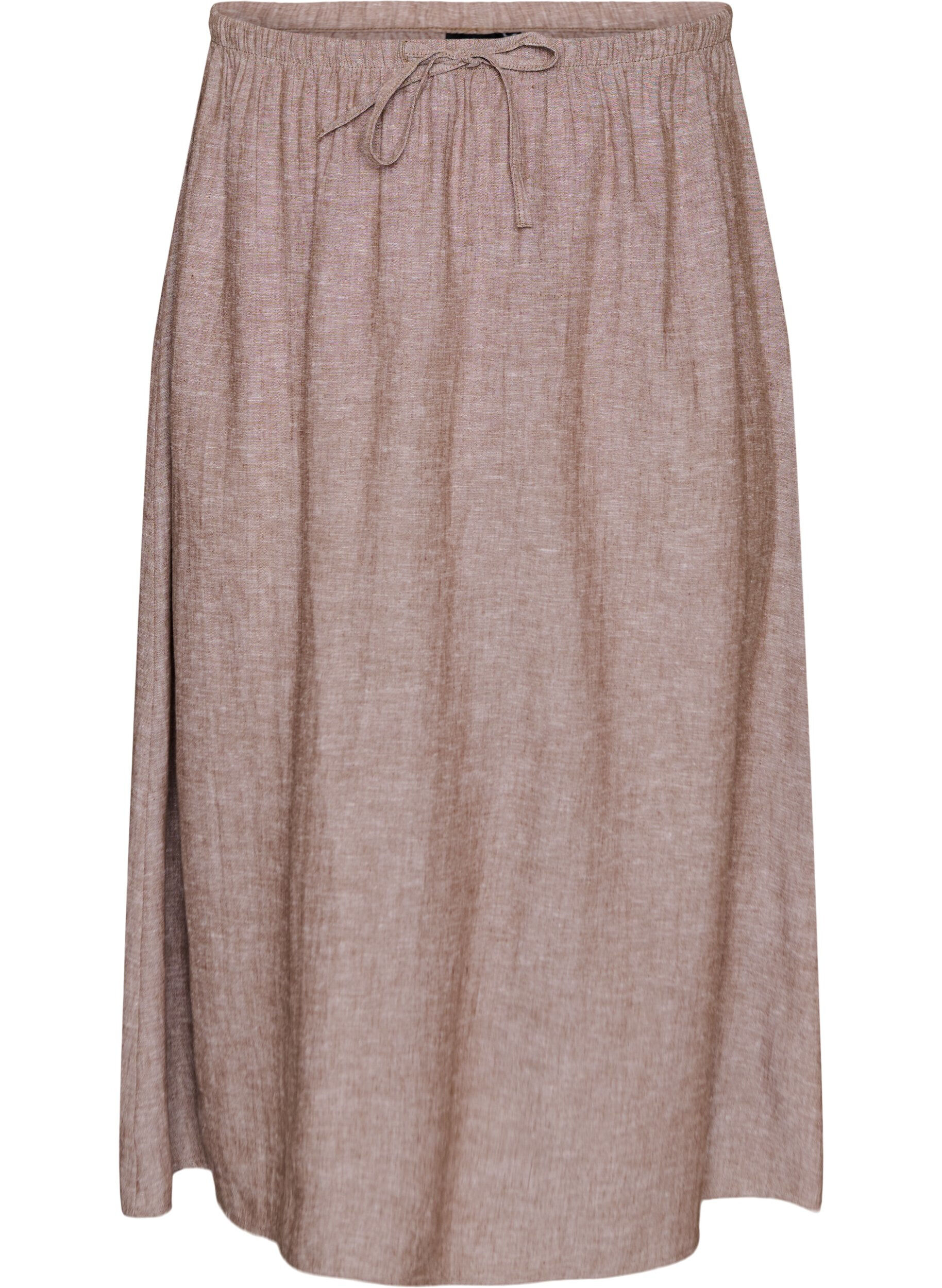 ZizzifashionA-line midi skirt in linen and viscose, Brown, Packshot image number 0